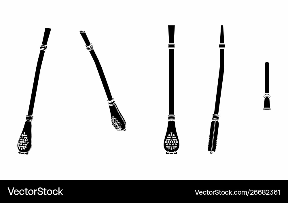Bombilia yerba mate black fill Bombilia yerba mate black fill vector image