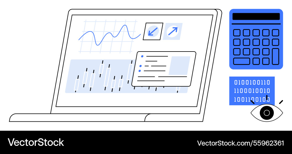 Data analysis and visualization tools with graphs Data analysis and visualization tools with graphs Vector Image