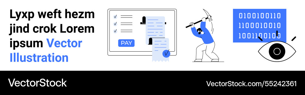 Digital payment process data mining and online Digital payment process data mining and online vector image