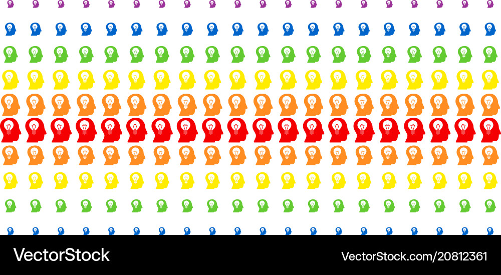 Intellect bulb shape halftone spectrum grid Intellect bulb shape halftone spectrum grid vector image