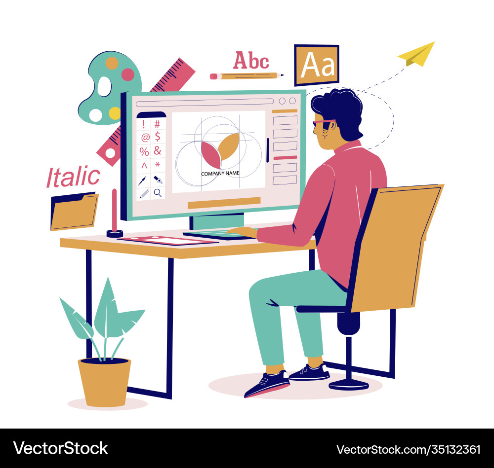 Logo Creation Workflow vector image