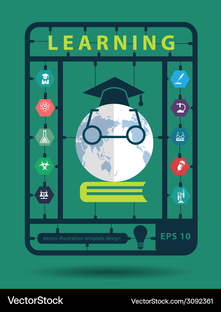 Modern Learning Concept with Science Icons vector image