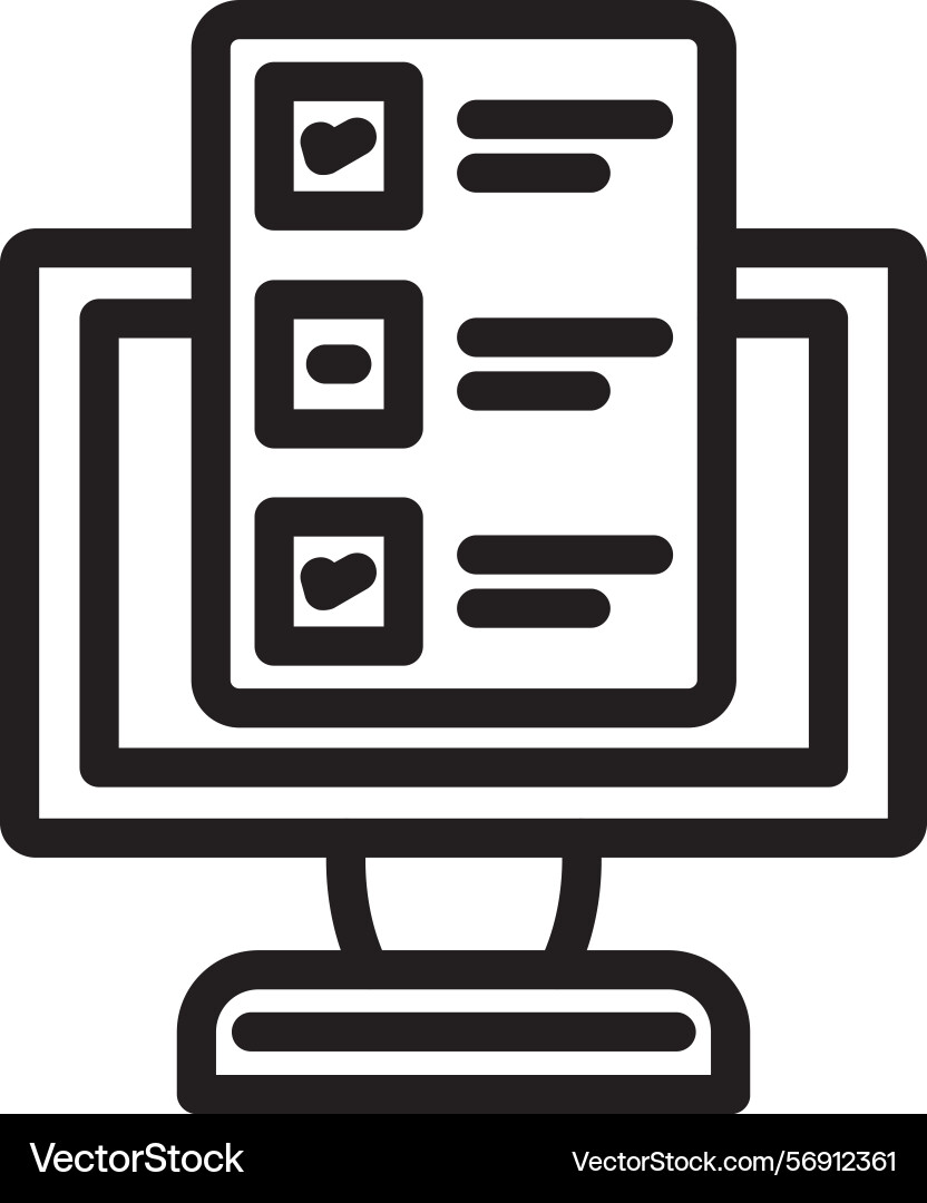 Quality monitoring linear style icon design vector image