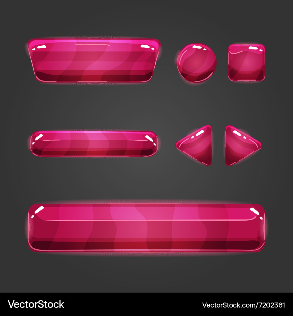 Set of button for game design - 5 Vector Image
