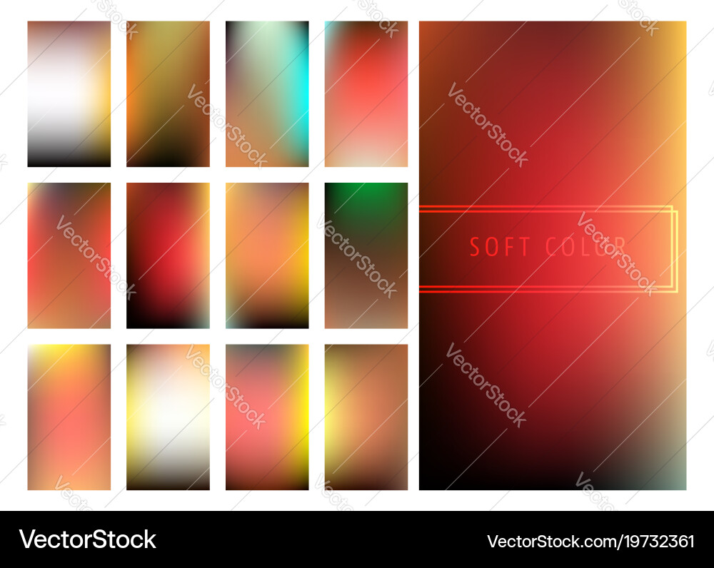 Set of soft color gradients background Vector Image