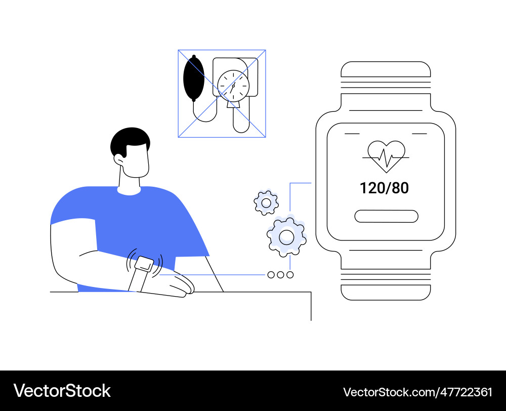 Smartwatch blood pressure monitoring abstract Vector Image