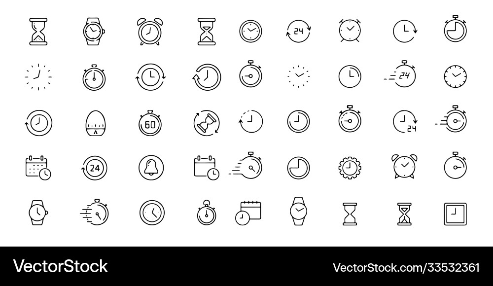Time and clock icons vector image
