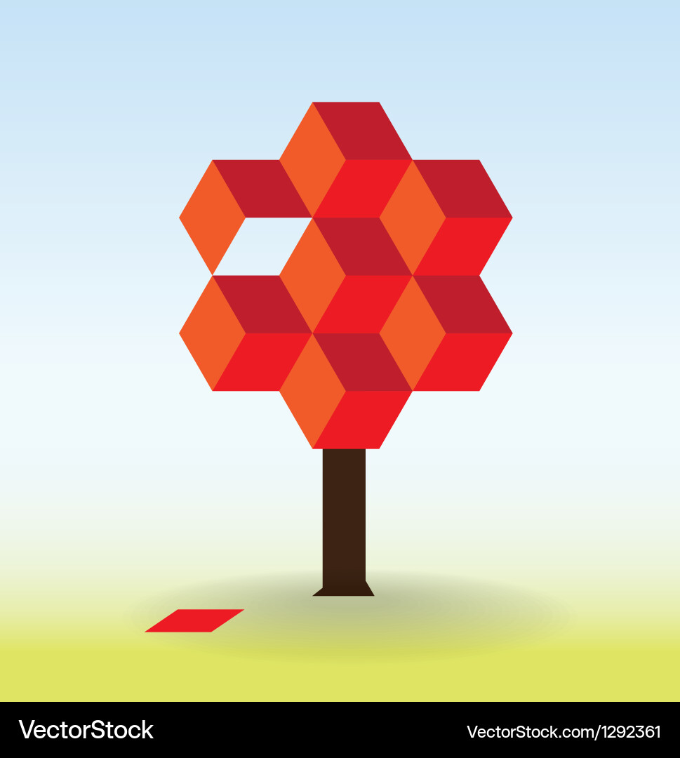Tree form cubes vector image