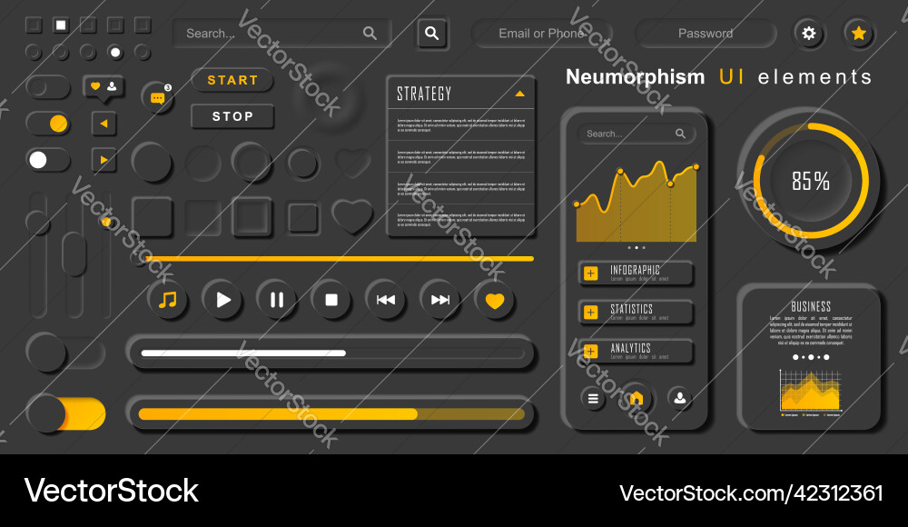 User interface elements for mobile app User interface elements for mobile app vector image