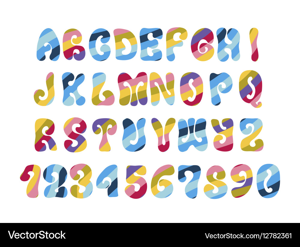 Vibrant Psychedelic Alphabet vector image