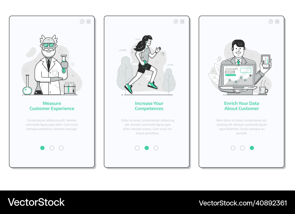 Web marketing ui scene in line art Web marketing ui scene in line art vector image
