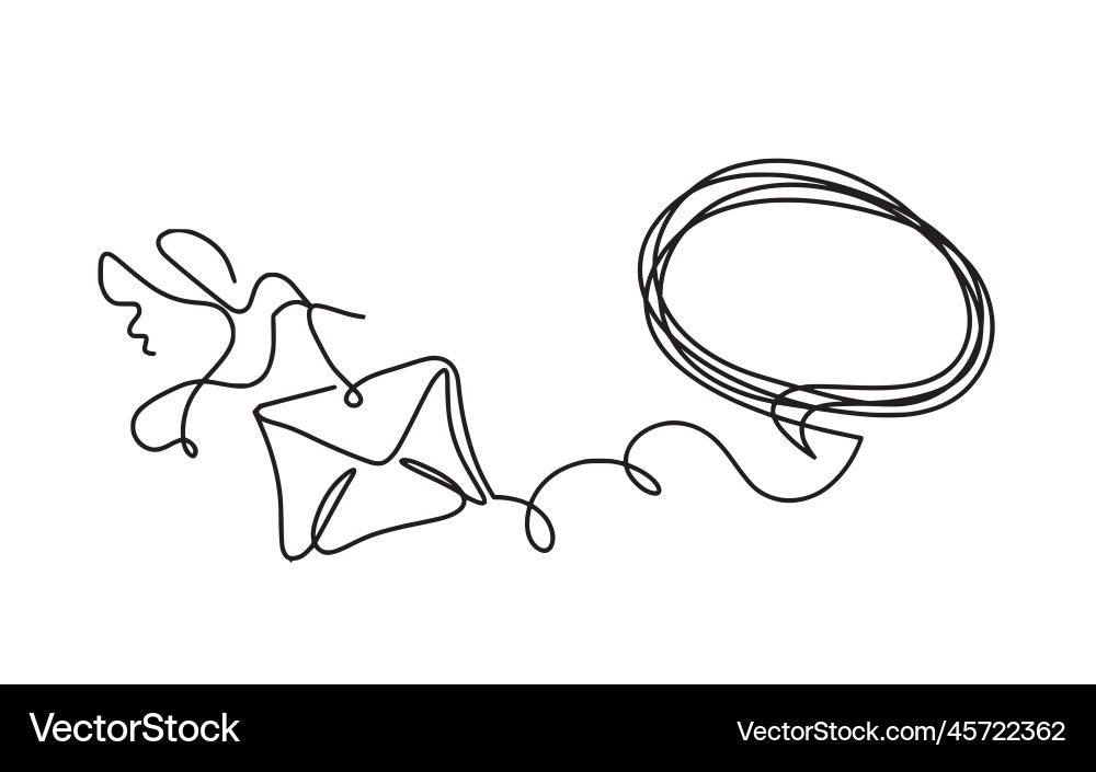 Abstract paper envelope with bird and comment Vector Image