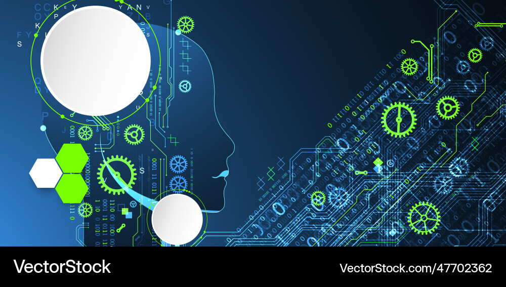 Artificial intelligence technical background Artificial intelligence technical background vector image