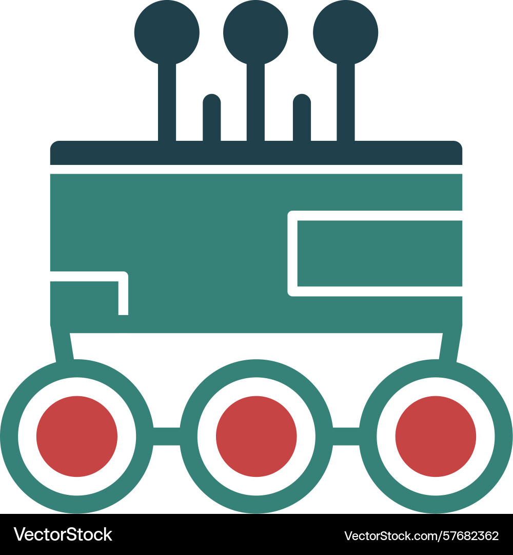 Autonomous delivery robot glyph multi color icon Vector Image