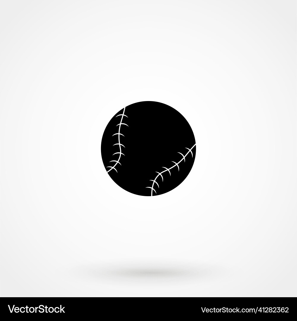 Baseball icon in a flat design black color Baseball icon in a flat design black color vector image