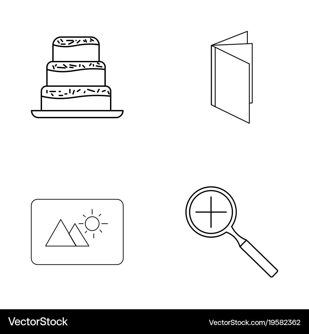 Basic elements outline icons set linear icon vector image