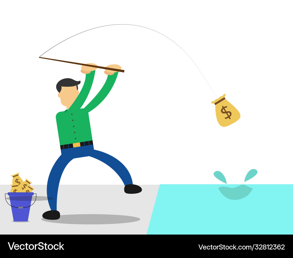 Businessman earning money Businessman earning money vector image