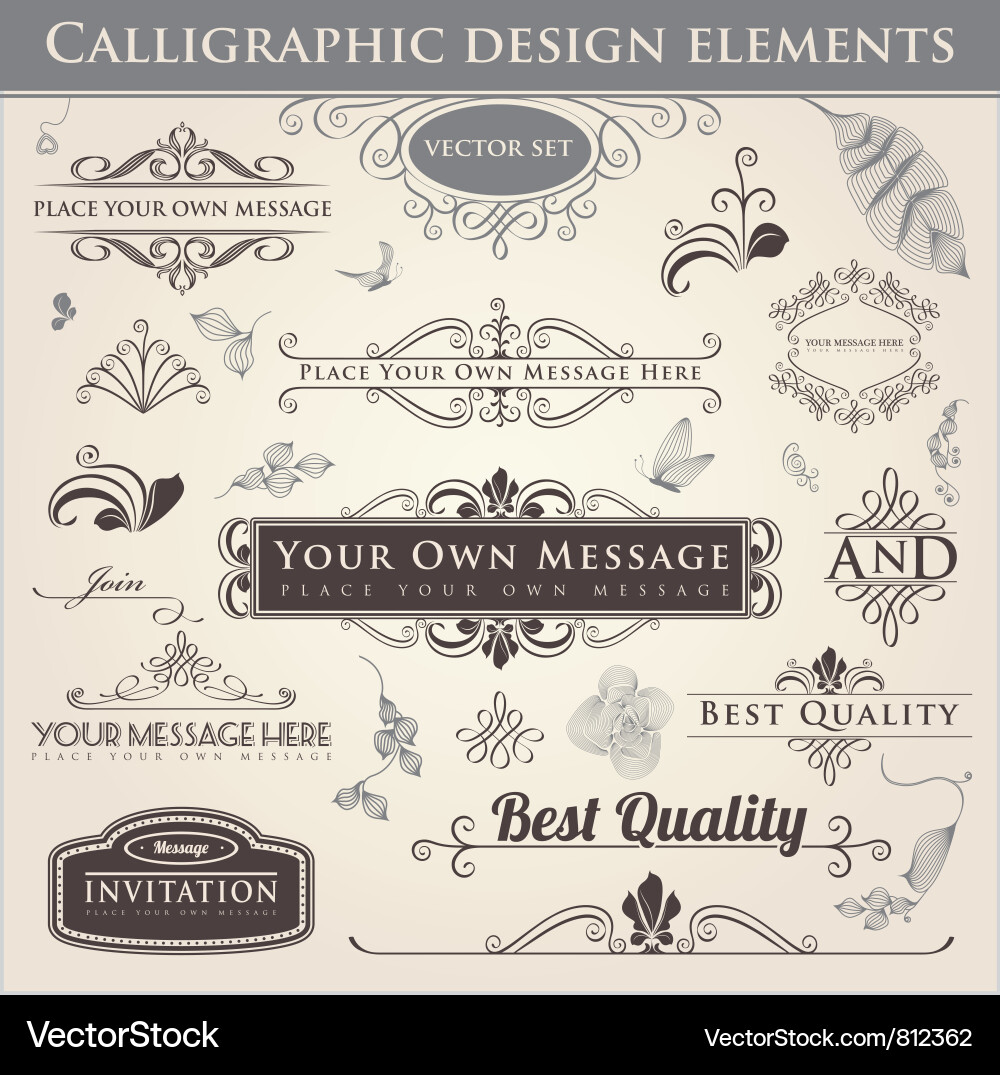 Calligraphic design elements Royalty Free Vector Image