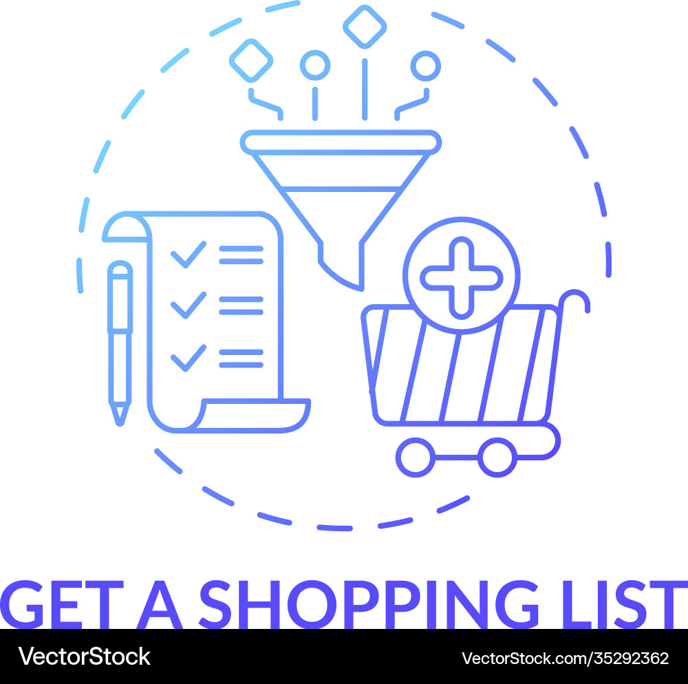 Creating shopping list concept icon vector image