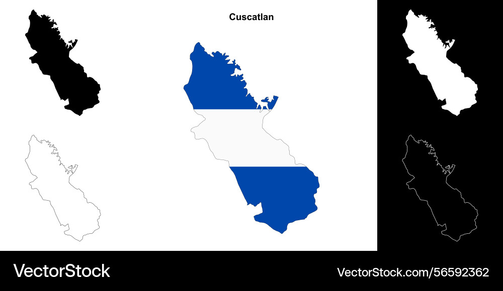 Cuscatlan outline map Vector Image