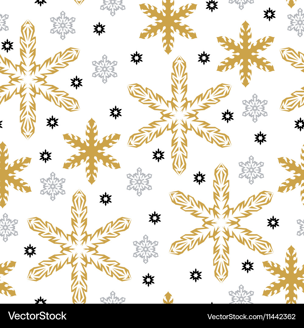 Gold Snowflake Pattern vector image