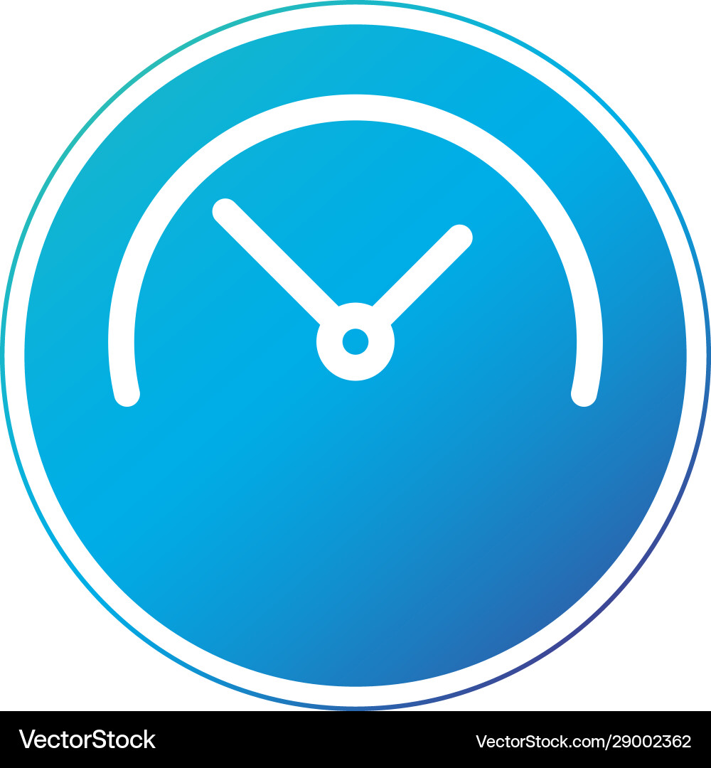 Half clock in circle linear icon isolated vector image