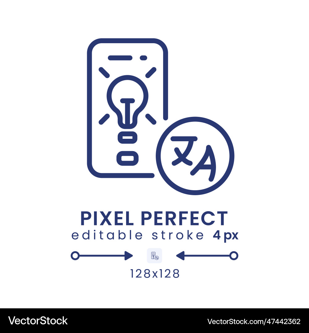 Language learning app linear desktop icon Language learning app linear desktop icon vector image