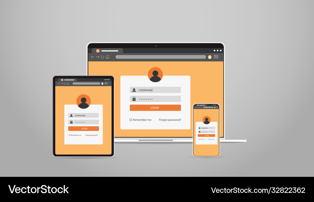 Laptop-Tablet und Smartphone-Scheren Cross-Plattform Laptop-Tablet und Smartphone-Scheren Cross-Plattform vektorbild