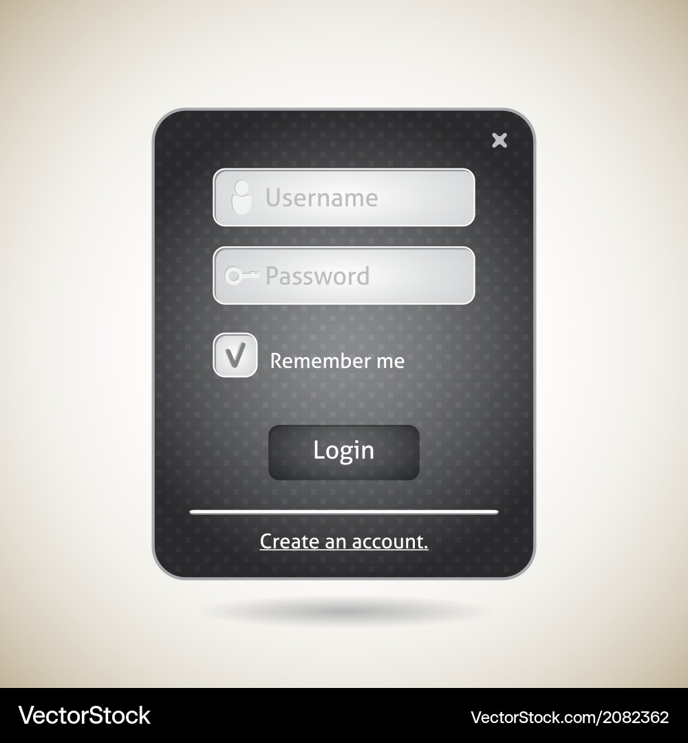 Login form ui grunge element vector image