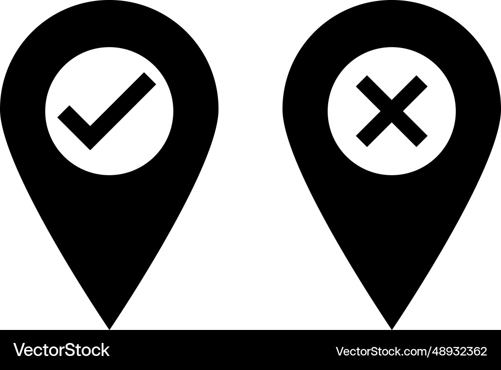 Map pointer with check mark isolated Map pointer with check mark isolated vector image