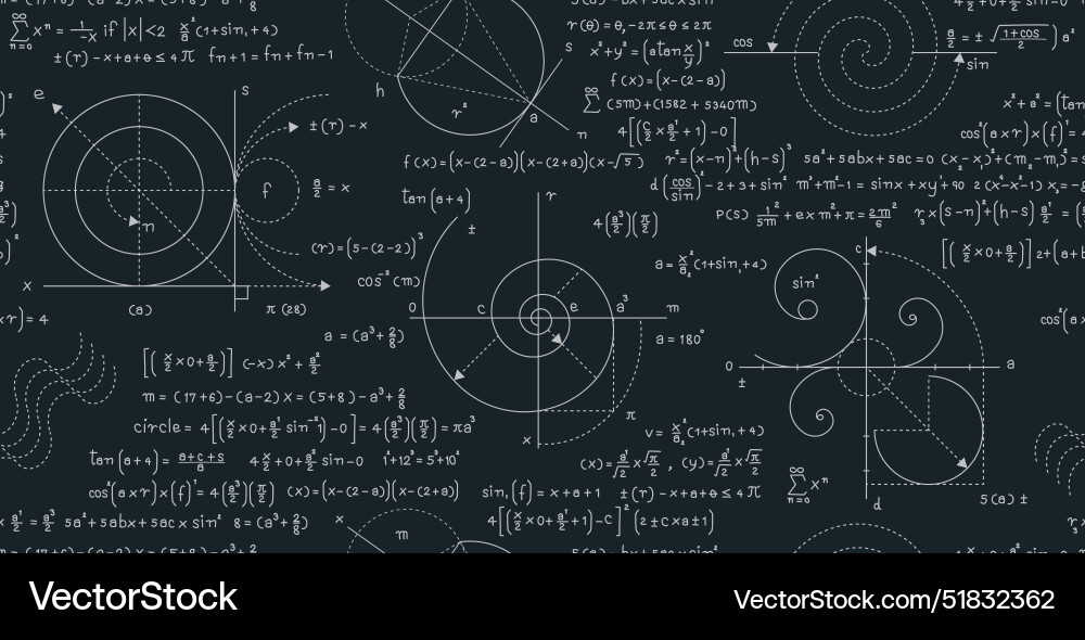 Mathematical Formulas on Chalkboard Vector Image