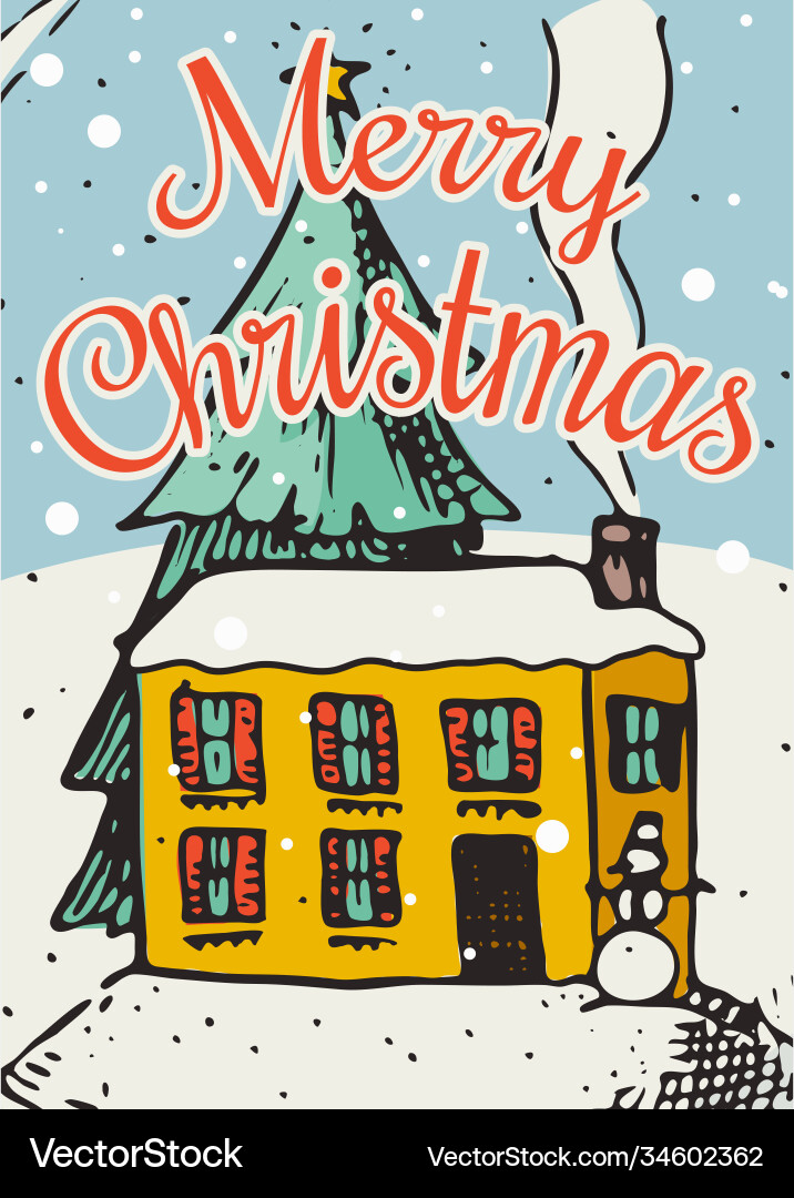 Merry christmas banner new year sticky label Merry christmas banner new year sticky label vector image
