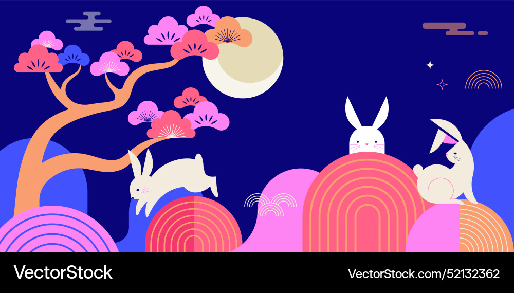 Mid autumn festival banner background and poster Mid autumn festival banner background and poster vector image
