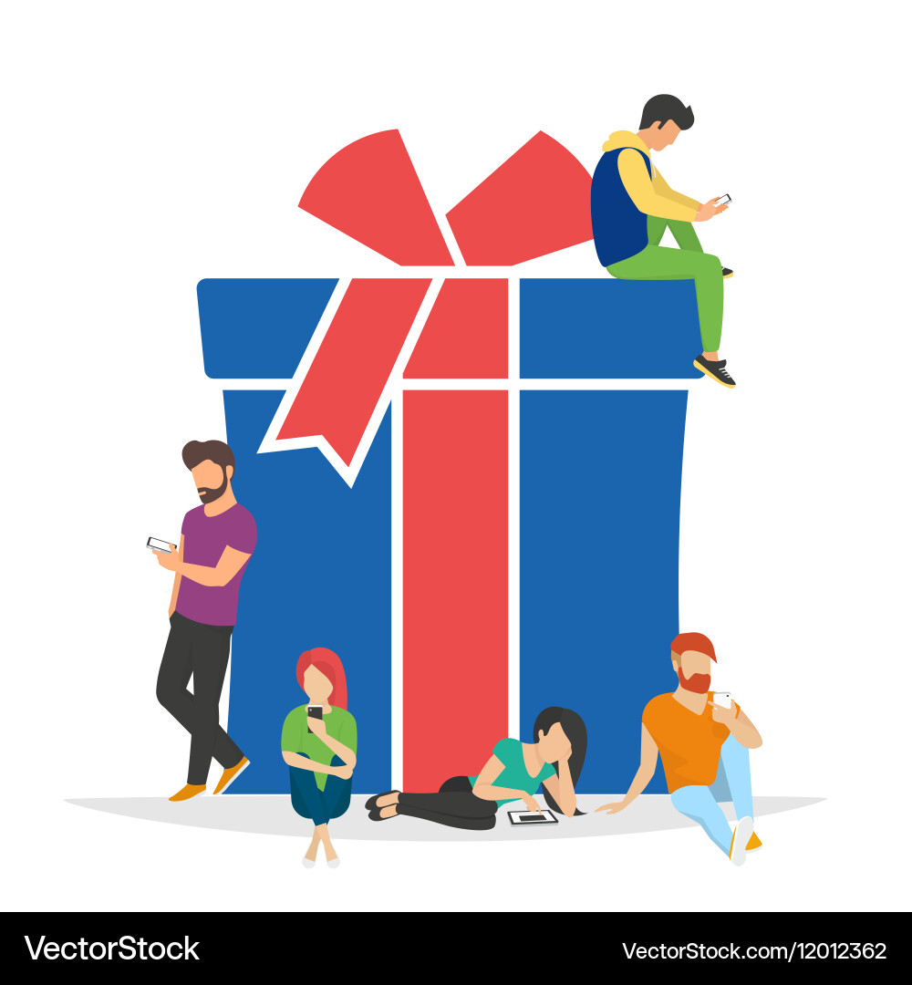 Online Christmas Shopping Vector Image