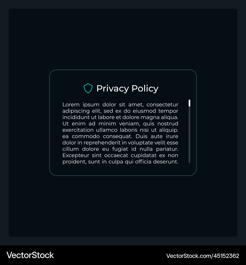 Privacy policy ui element template Privacy policy ui element template vector image