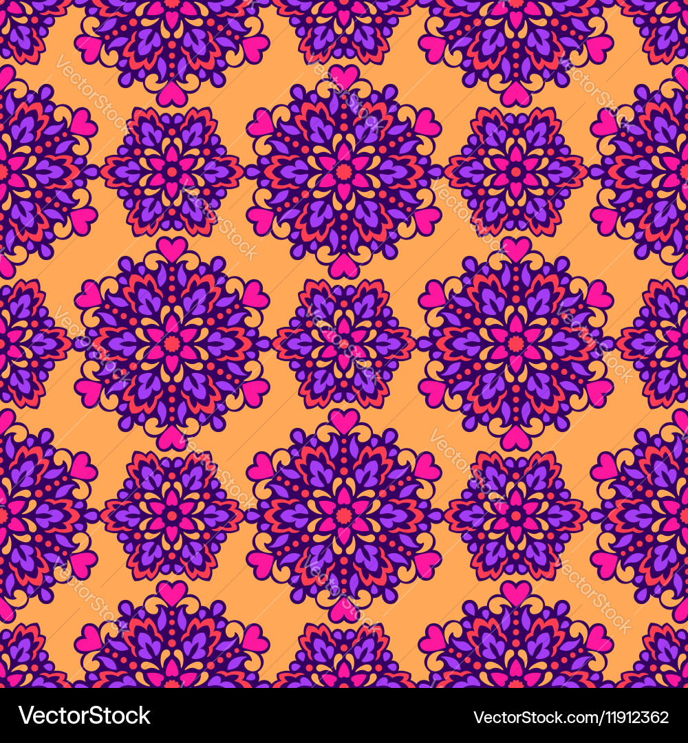 Seamless background with abstract ethnic pattern vector image