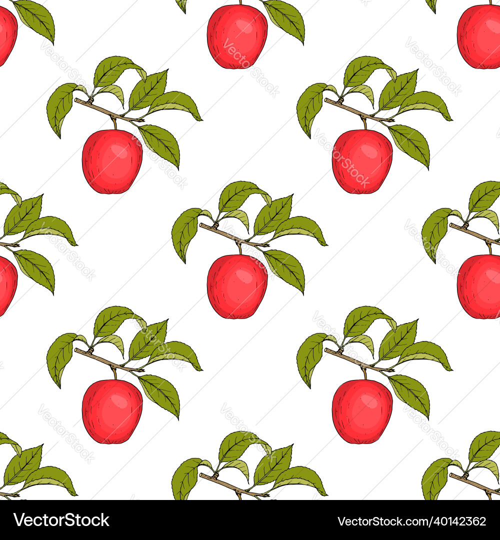 Seamless pattern with apples Seamless pattern with apples vector image