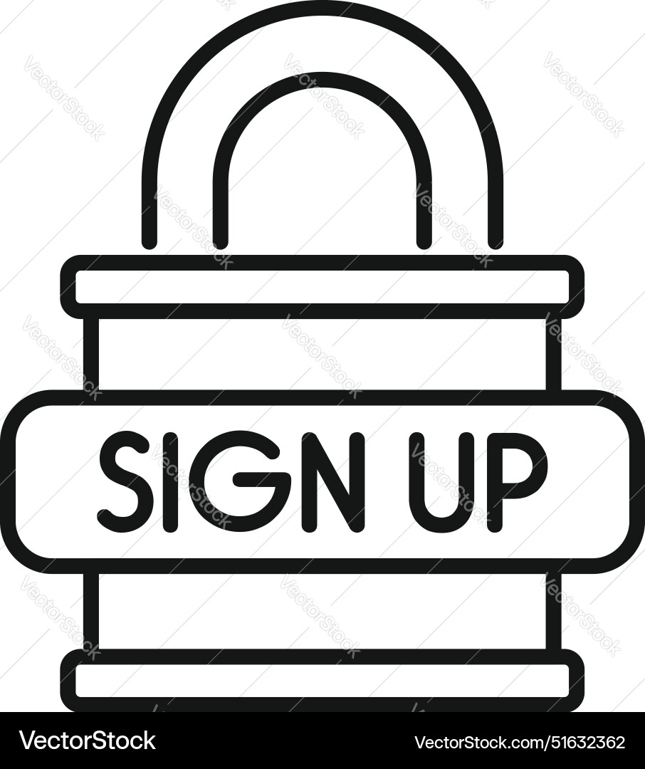Secure sign up process with padlock icon Secure sign up process with padlock icon vector image