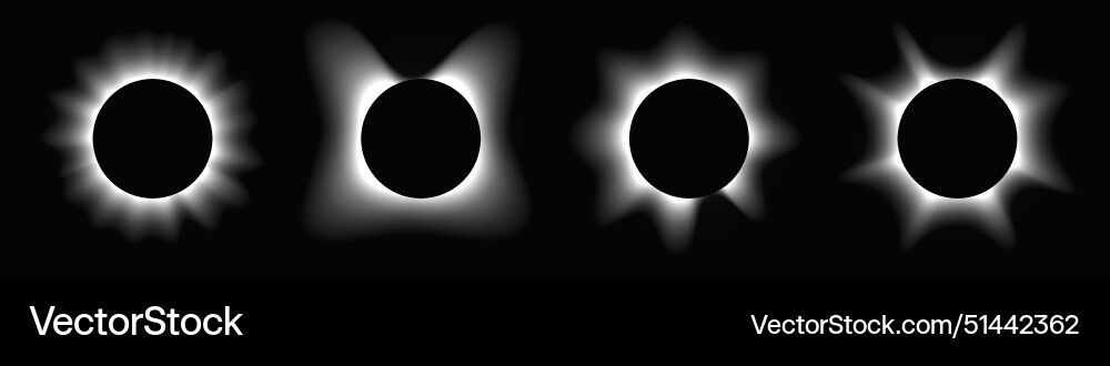 Set of circle illuminate light frames Set of circle illuminate light frames vector image