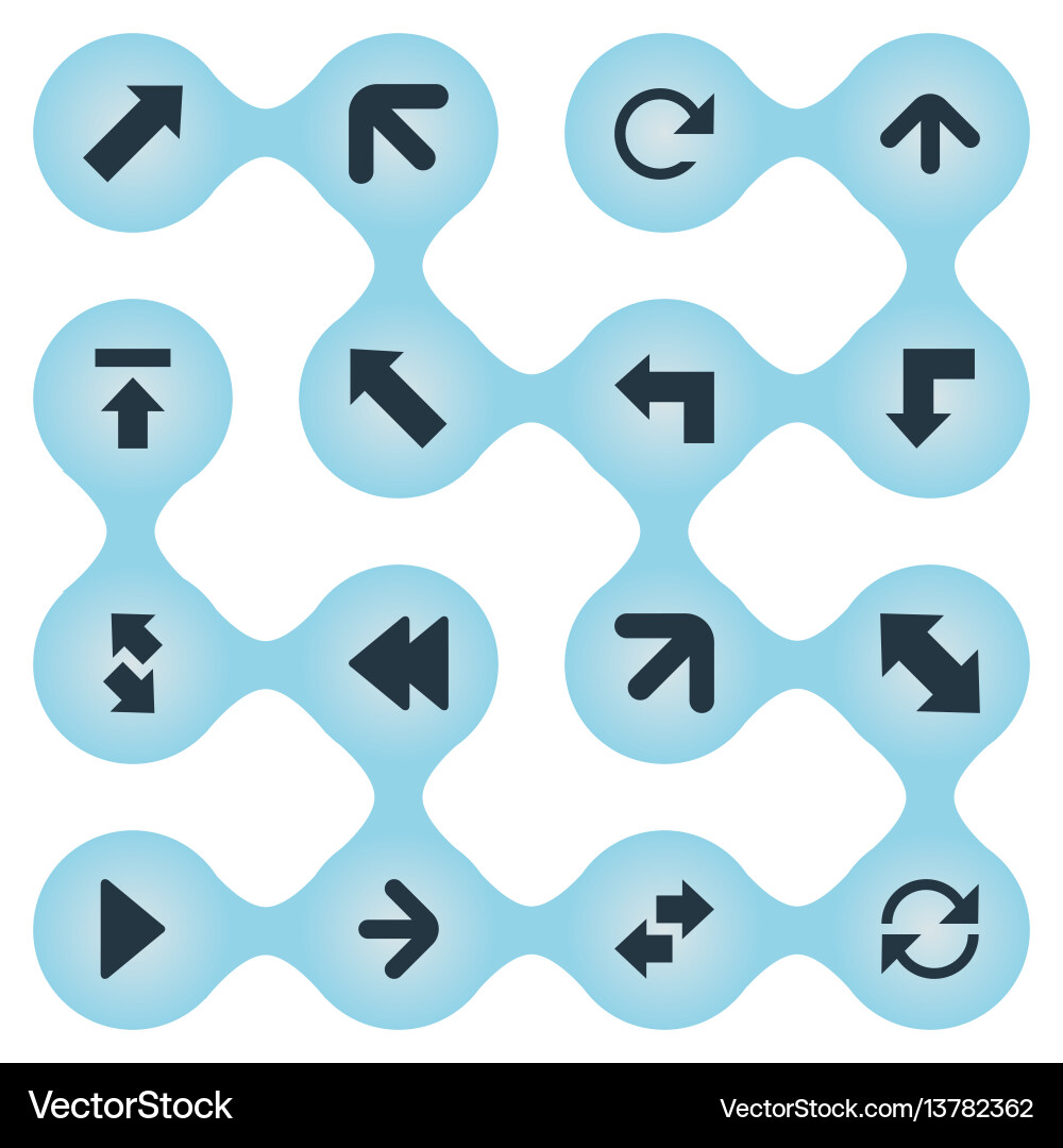 Set of simple pointer icons vector image