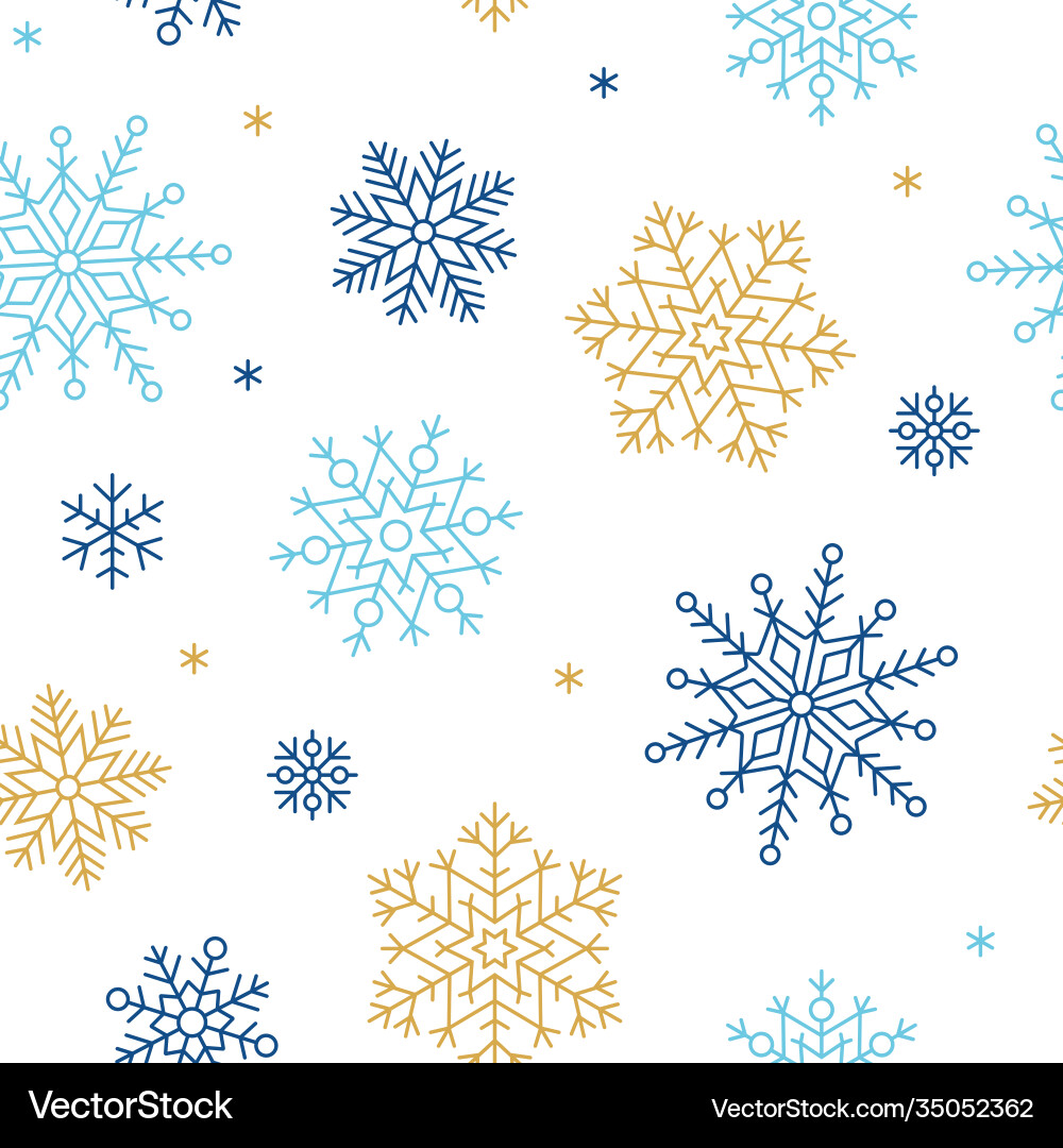 Snowflake seamless pattern Vector Image