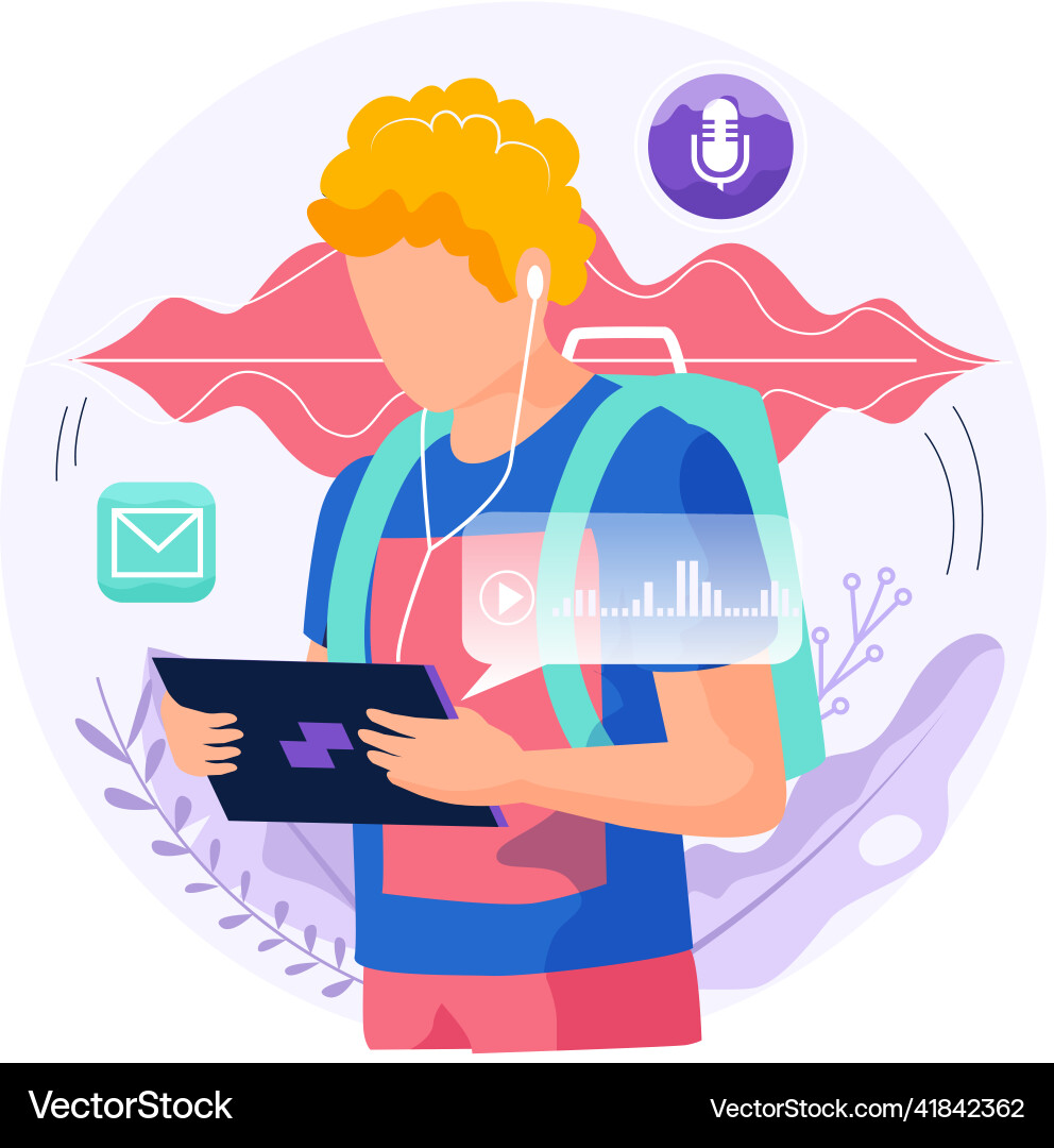 Speaker recognition vote controlled smart Speaker recognition vote controlled smart Vector Image