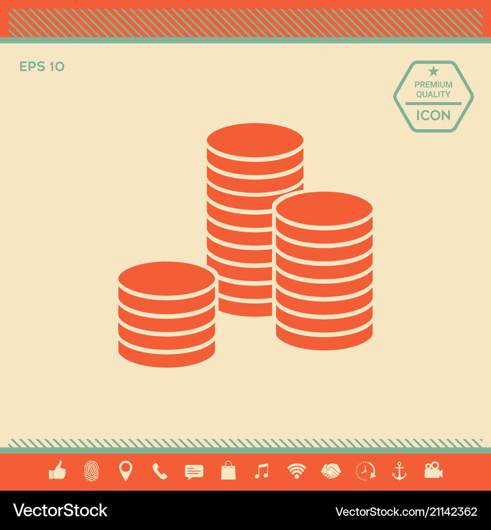 Stack of coins icon Vector Image