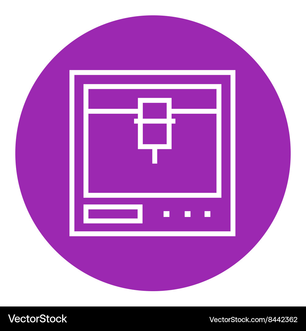 Tree d printing line icon vector image