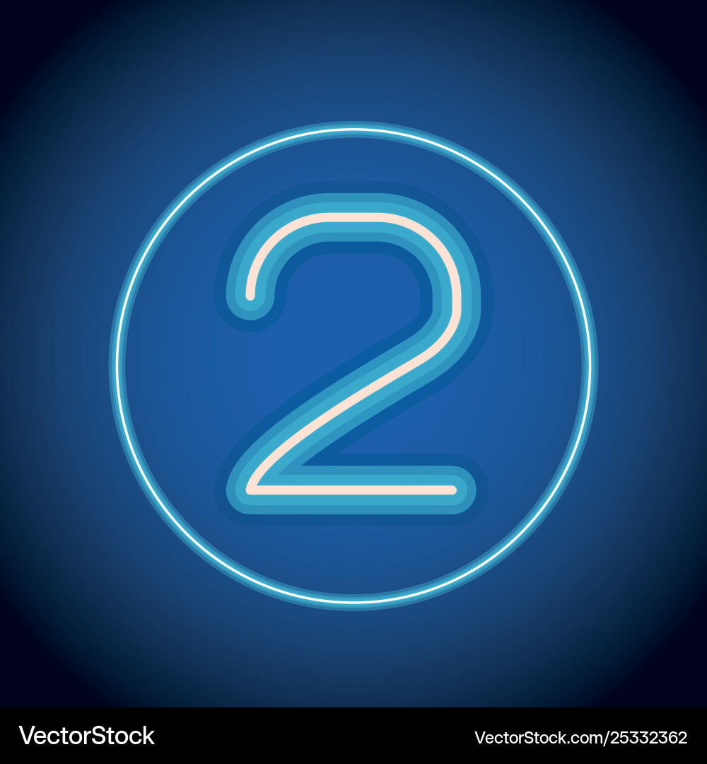 Two font number neon vector image