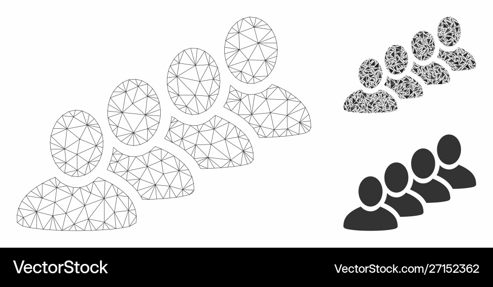 User queue mesh 2d model and triangle User queue mesh 2d model and triangle Vector Image