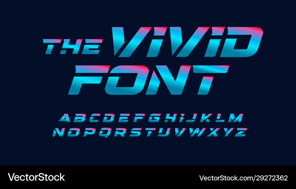 Vivid cyberpunk letters set blue and pink Vivid cyberpunk letters set blue and pink vector image