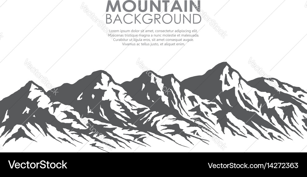 Bergsilhouette auf weißem Hintergrund Vektorbild