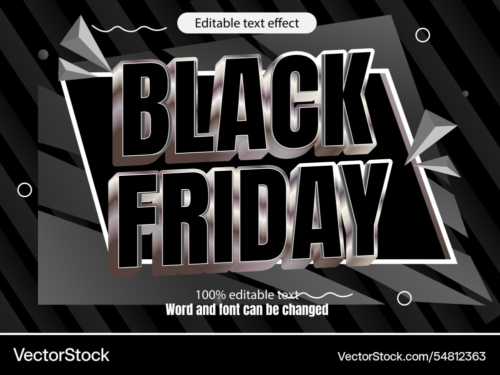 Black friday editable text effect 3d emboss mode Vector Image