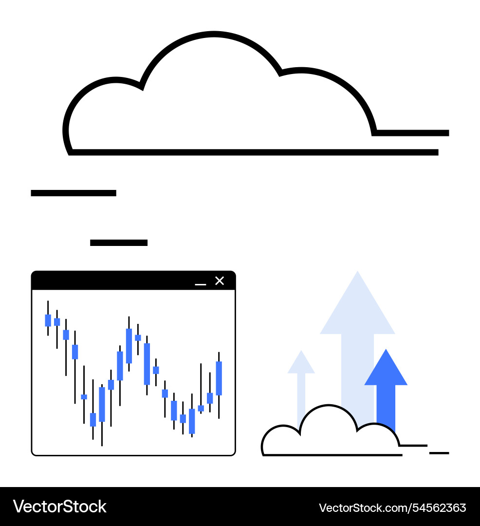 Cloud computing and financial data analytics Cloud computing and financial data analytics Vector Image